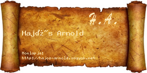 Hajós Arnold névjegykártya