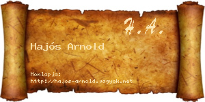 Hajós Arnold névjegykártya